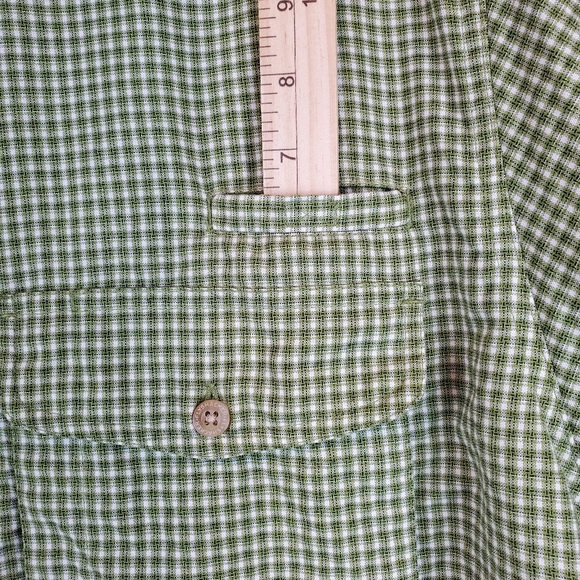 Vintage Flyshacker Green Checkered Outdoor Fishing Shirt Button Up Size L Mens - Picture 6 of 11